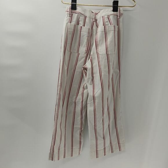 Gap Wide Leg Cropped Pants Womens 6 Multicolor High Rise Striped - Picture 10 of 13